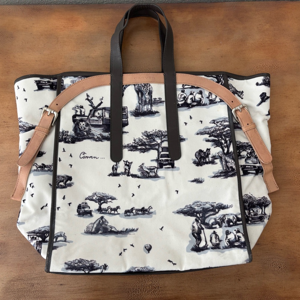 Carven Safari Print Tote Bag